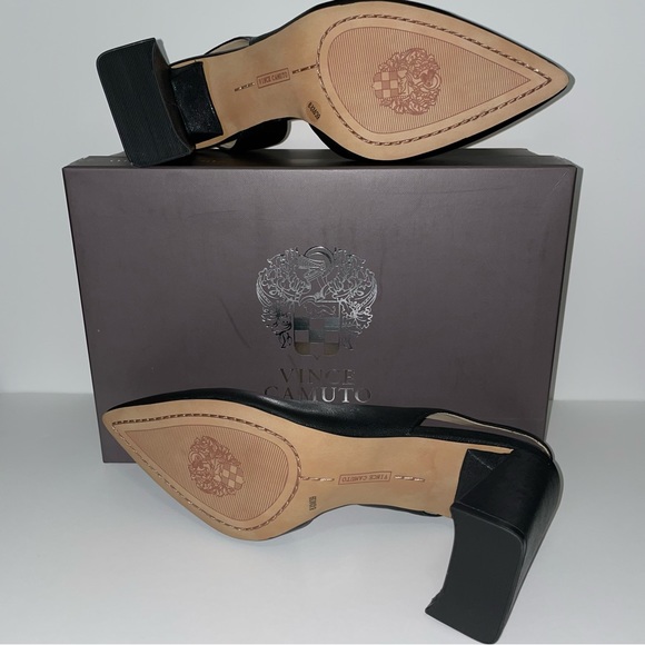 Vince Camuto Pointed Toe block heels Women’s Size 8 1/2 Black - Picture 5 of 7